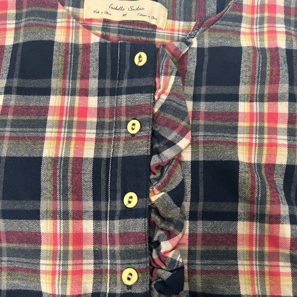 Anthropologie Isabella Sinclair Abilene Plaid Ruffled Henley - Picture 5 of 11